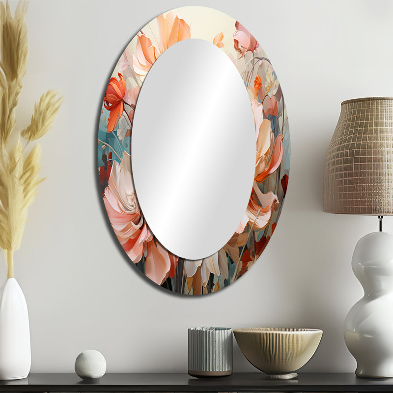 Miroir mural Coral Petal Symphony I - Rouge, 36 po x 24 po