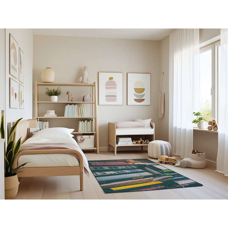 Tapis livres bleu, Rectangle 3 pi x 5 pi