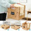 Paniers de rangement en jacinthe d'eau tissés à la main, ensemble de 12 bacs cubiques pliables avec étiquettes et poignées de tableau noir pour l'organisation à la maison, le garde-manger, les tablettes et la lessive