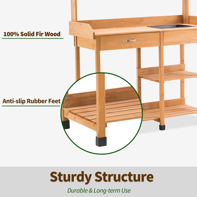 Idil Fir Wood Potting Bench