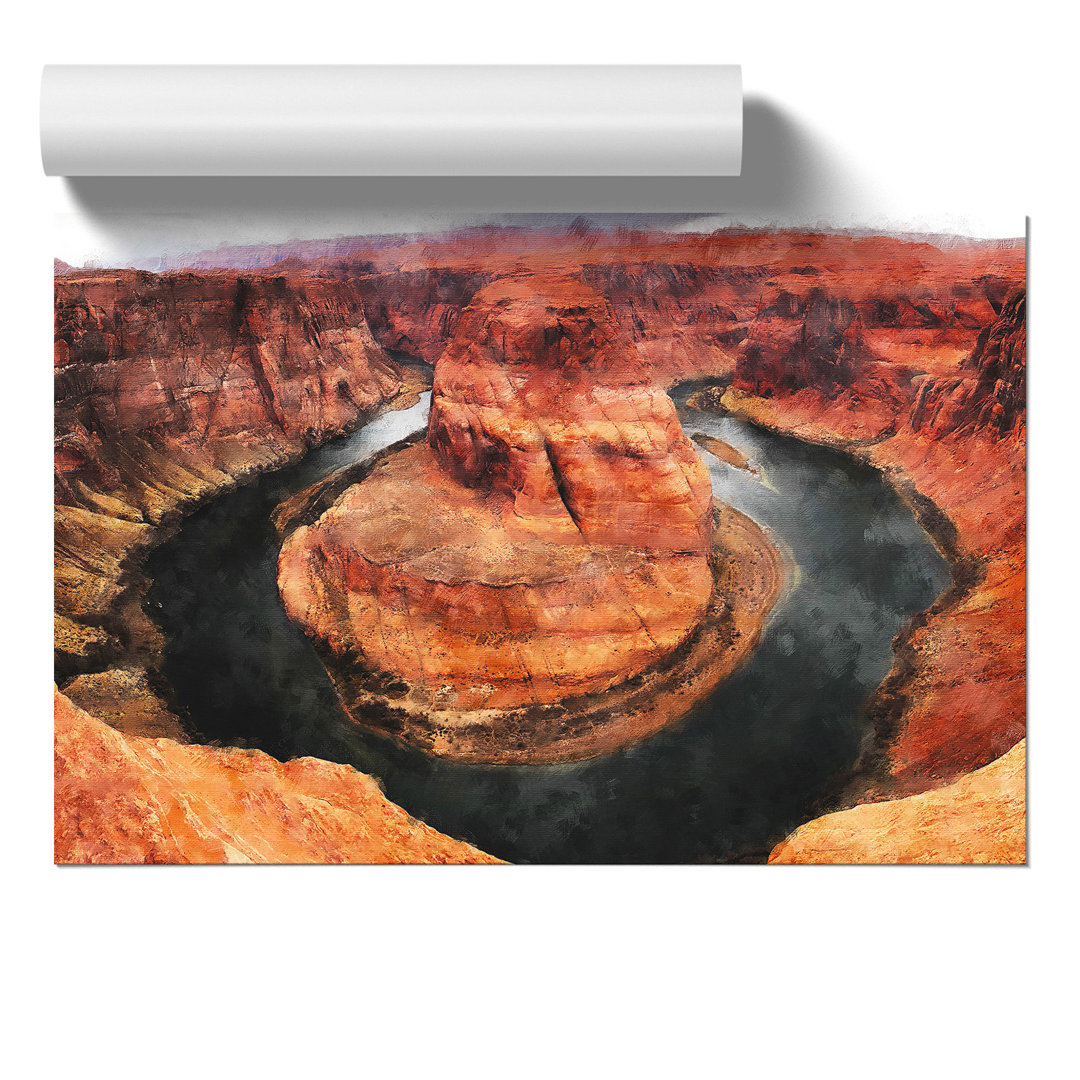Horseshoe Bend in the Grand Canyon Painting - Frameless Print