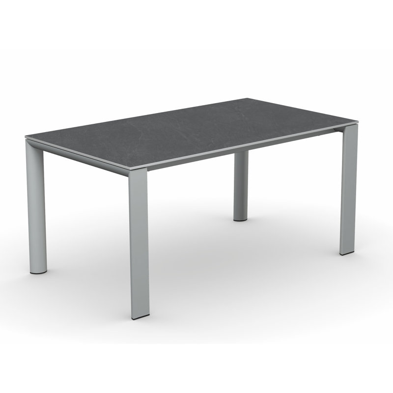 Table de salle à manger d'extérieur Dorian, Noir mat, Noir Cardoso