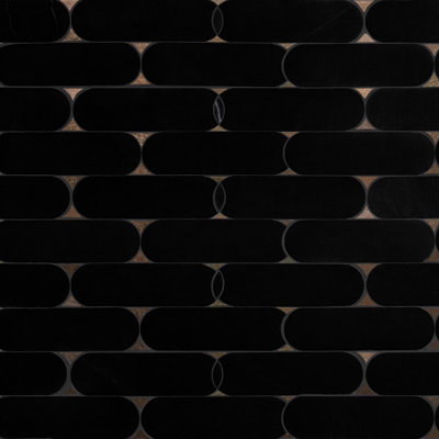 Norway 2x6 Polished Marble and Pearl Waterjet Mosaic Tile