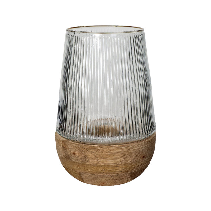 Arbre ouragan / vase en bois de manguier, Naturel, H 12,99 po x l 8,66 po x P 8,66 po