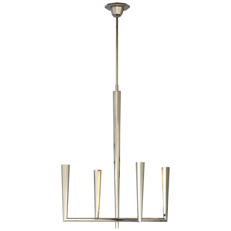 Thomas O'Brien Galahad Small Chandelier, Polished Nickel, 69.5" H x 26" W x 26" D