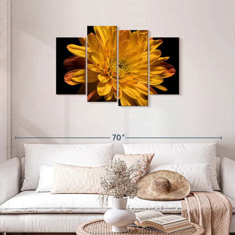 Harnek fleur de chrysanthème, H 27 po x l 43 po