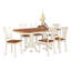 Ensemble de salle à manger 7 pièces composé d'une table de salle à manger rectangulaire avec feuille papillon et 6 chaises de cuisine, babeurre et cerise-578428899