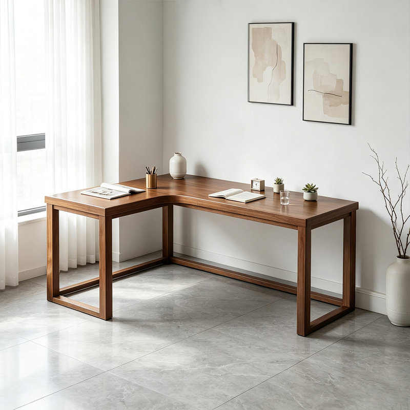 L-Shaped Solid Wood Solid Wood Writing Desk