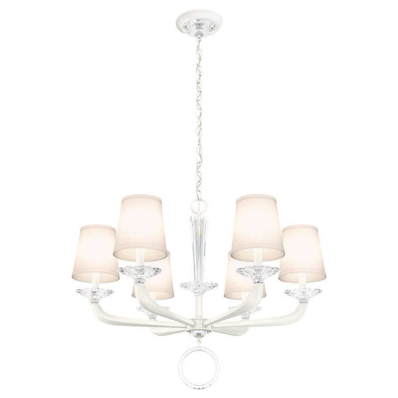 Emilea 6 - Light Glass Chandelier, White