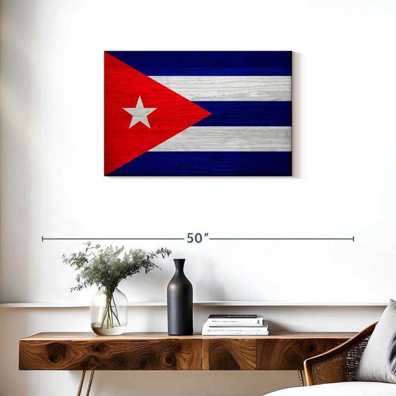 Borges Wood Cuba Flag, 20" H x 30" W