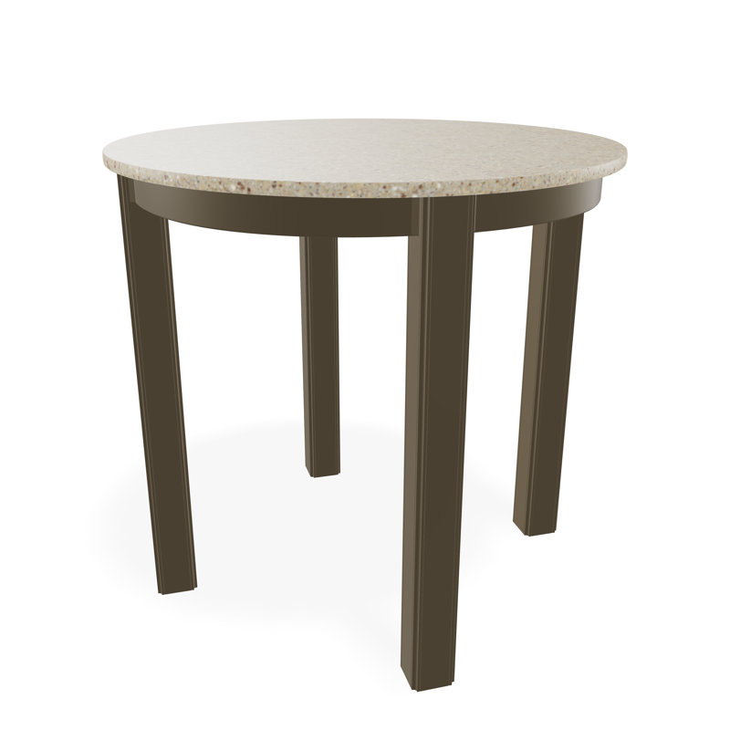 Outdoor Round Side Table, White/White, Acrylic