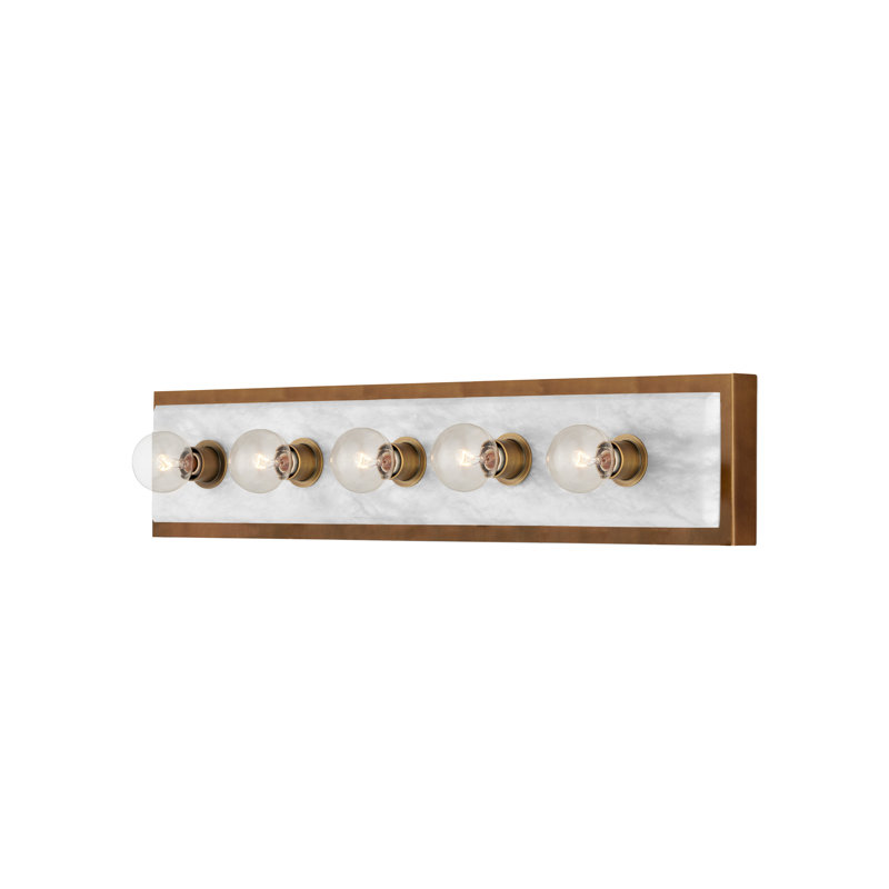 Berdine 5 - Light Bath Bar, Natural/Antique Brass