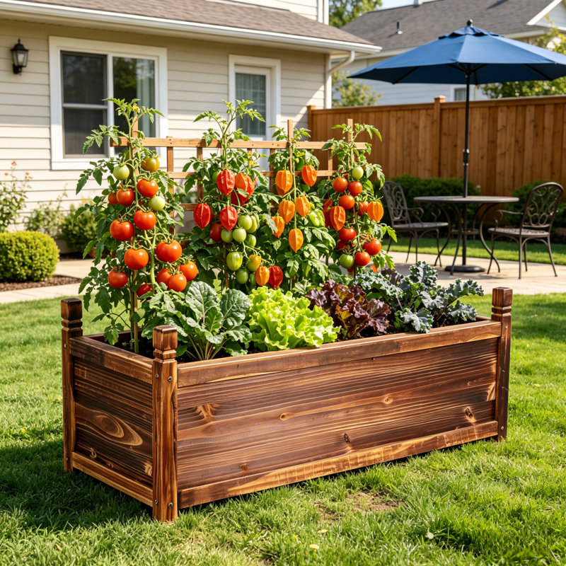 Kley Wood Planter Box, 34cm H x 30cm W x 90cm D