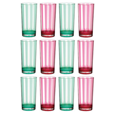 Acrylic Drinking Glasses With Striped Motifs