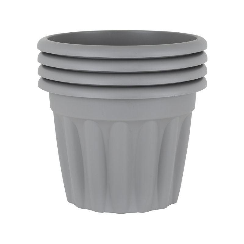 Wham Vista Round Planter Upcycle Grey, 30.50cm H x 40cm W x 40cm D