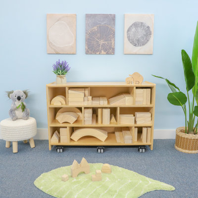 9 Compartment Manufactured Wood Shelving Unit