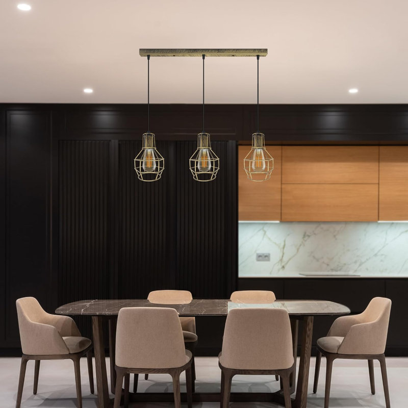 3 - Light Pendant, Brushed Brass