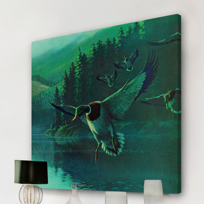 « mallard duck », reproduction de photo sur toile tendue, H 24 po x l 24 po x P 1,5 po