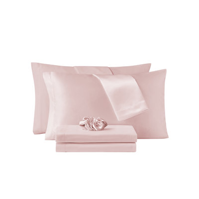 5 Piece Sheet Set with Satin Accessories Twin