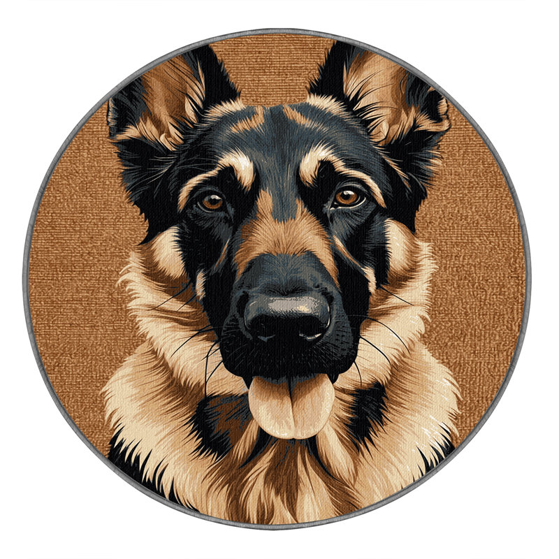  Tapis lavable pour chiens belges Malinois, Rond 5 pi
