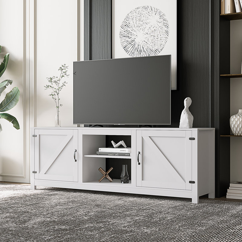 Meuble télé pour téléviseur de 70 po ou moins Vandusen, Blanc