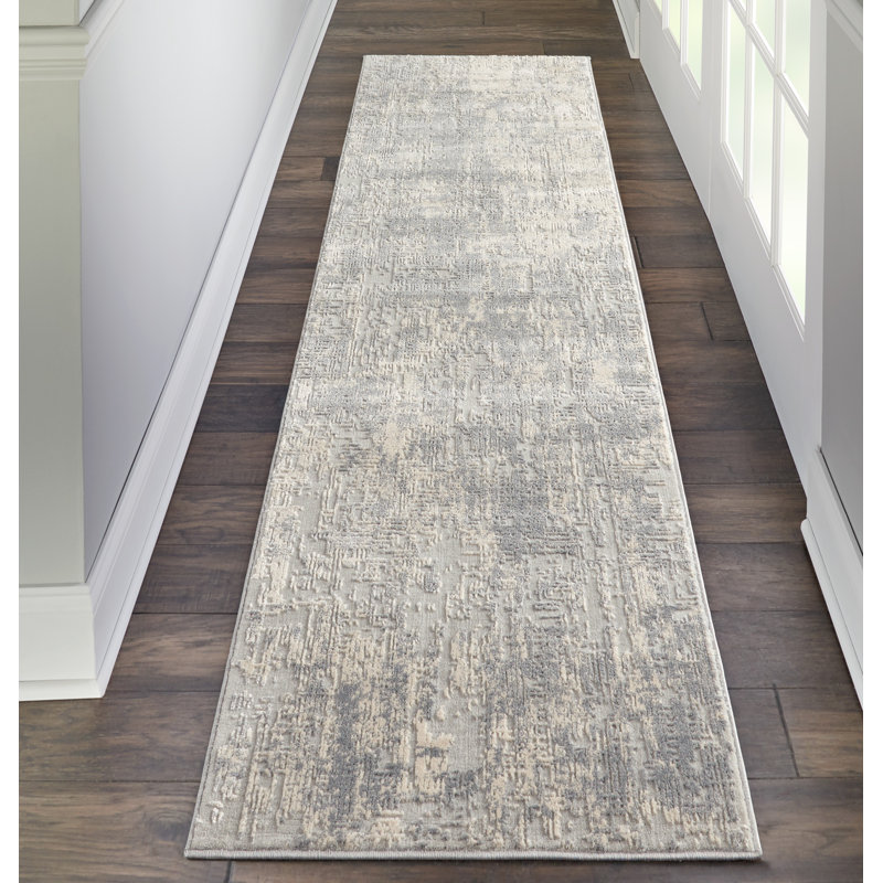 Tapis gris / ivoire Julyn, Tapis de couloir 2 pi 2 po x 7 pi 6 po