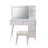 Modern Makeup Vanity Desk With LED Lights & Mirror, 4 Drawer Dressing Table Set With Stool, 3 Colors Dimmable Brightness, Space-Saving For Bedroom-193614435
