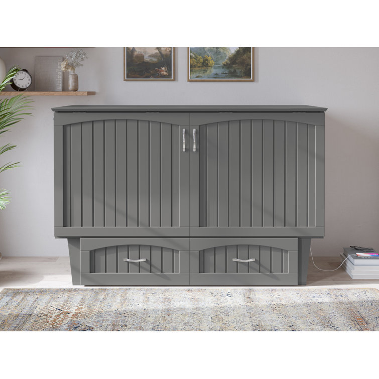 Kindig Murphy Bed Chest with 6" Mattress, Storage and Built-in Charger