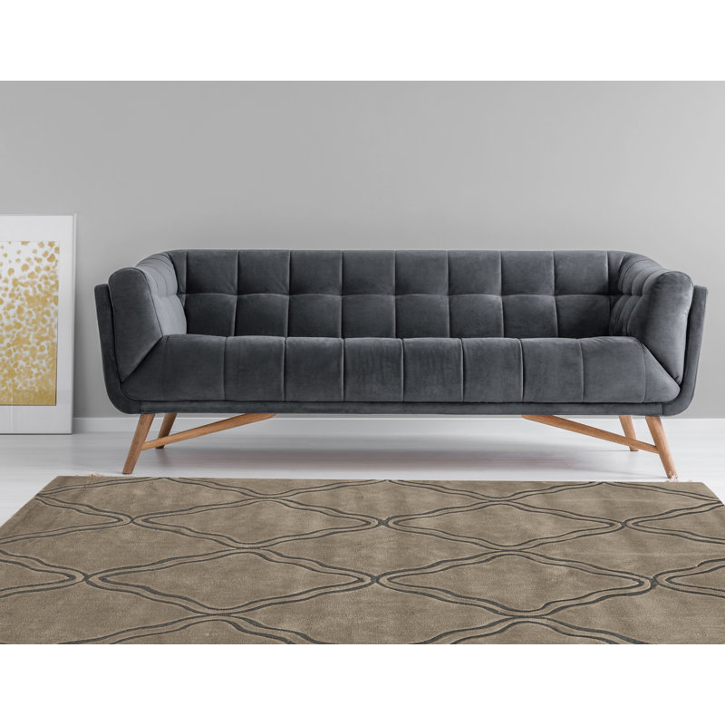 Tapis gris touffeté à la main Marisela, Rectangle 5 pi x 7 pi