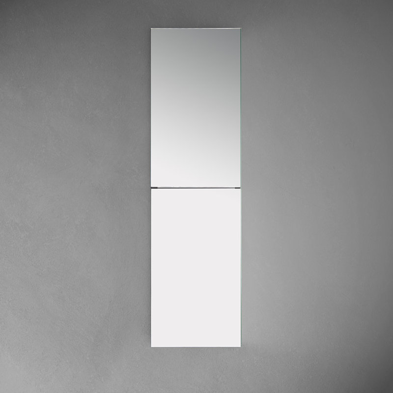 52" Tall Frameless Mirrored Bathroom Medicine Cabinet with Adjustable Shelves