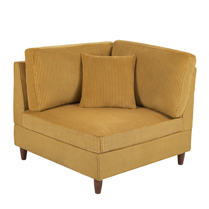 Mordecai 95Cm Wide Side Chair, Orange Corduroy