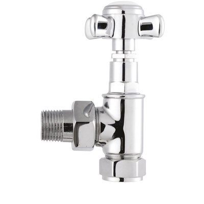 Solid Brass Victorian Angled Crosshead Radiator Valve