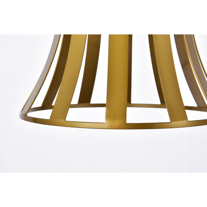 Luminaire suspendu géométrique unique à 1 lumière Lilliana, Laiton