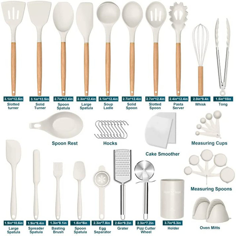 Ensemble d'ustensiles de cuisine Caannasweis, Blanc