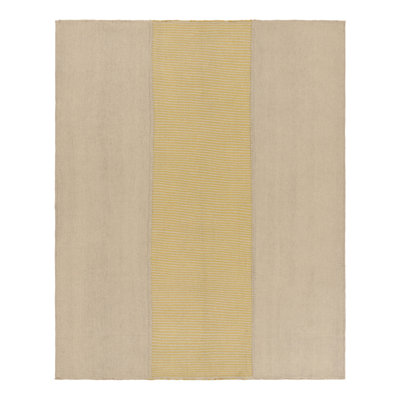 Rug & Kilim’S Contemporary Kilim With Textural Beige And Yellow Stripes
