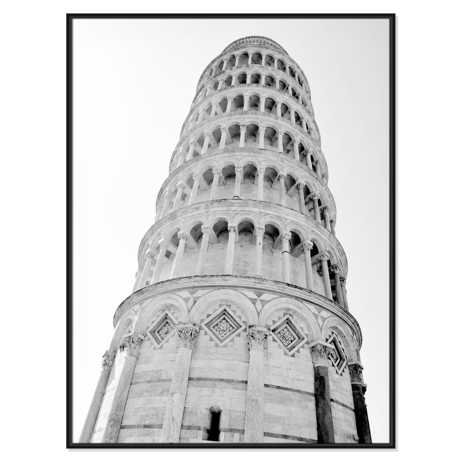 Iconic City Collection "Pisa" Print by Natalie Carpentieri, Black Floater Frame, No, 49.5" H x 37.5" W x 2" D