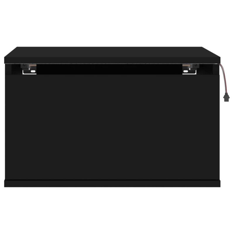 Brandalynn 50cm W Bedside Table, Black