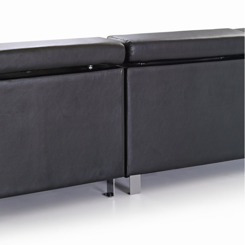 Canapé modulaire longue durée (sans repose-pieds), Similicuir noir