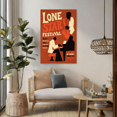 Retro Jazz Festival Retro Vintage Architecture Wall Art Print
