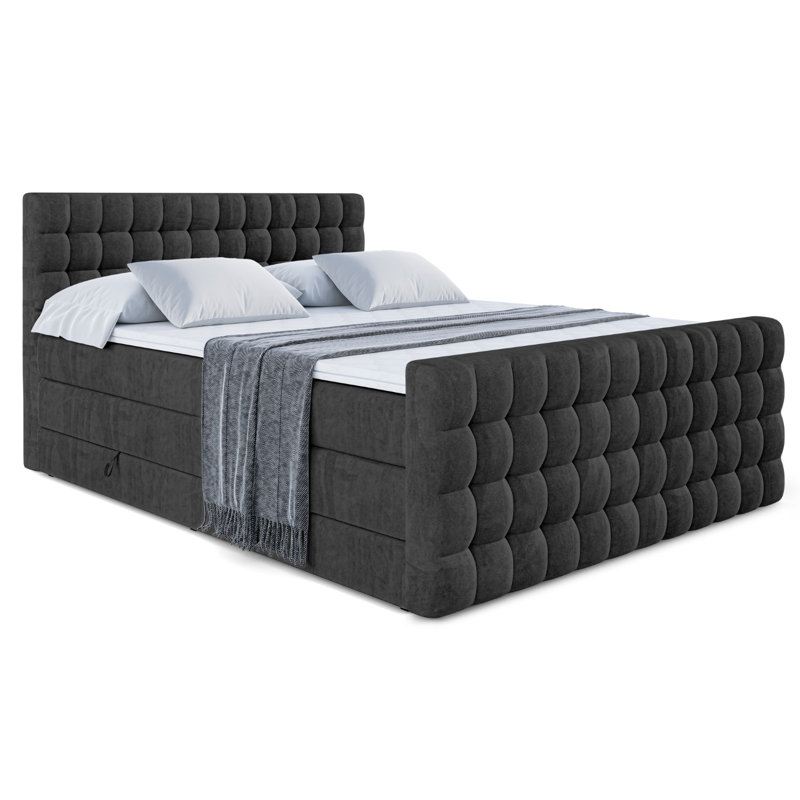 Brandalucci Bed, Black, 140 x 200 cm