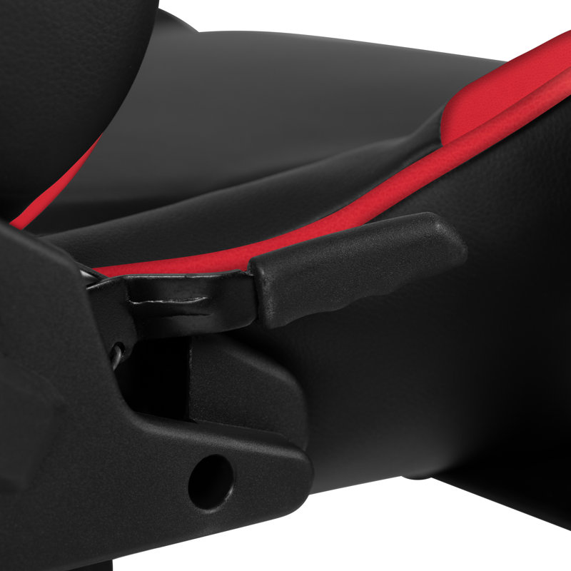 Adjustable Ergonomic Swivel Computer Gaming Chair with Fully Reclining Back and and Slide-Out Footrest, Red/Black
