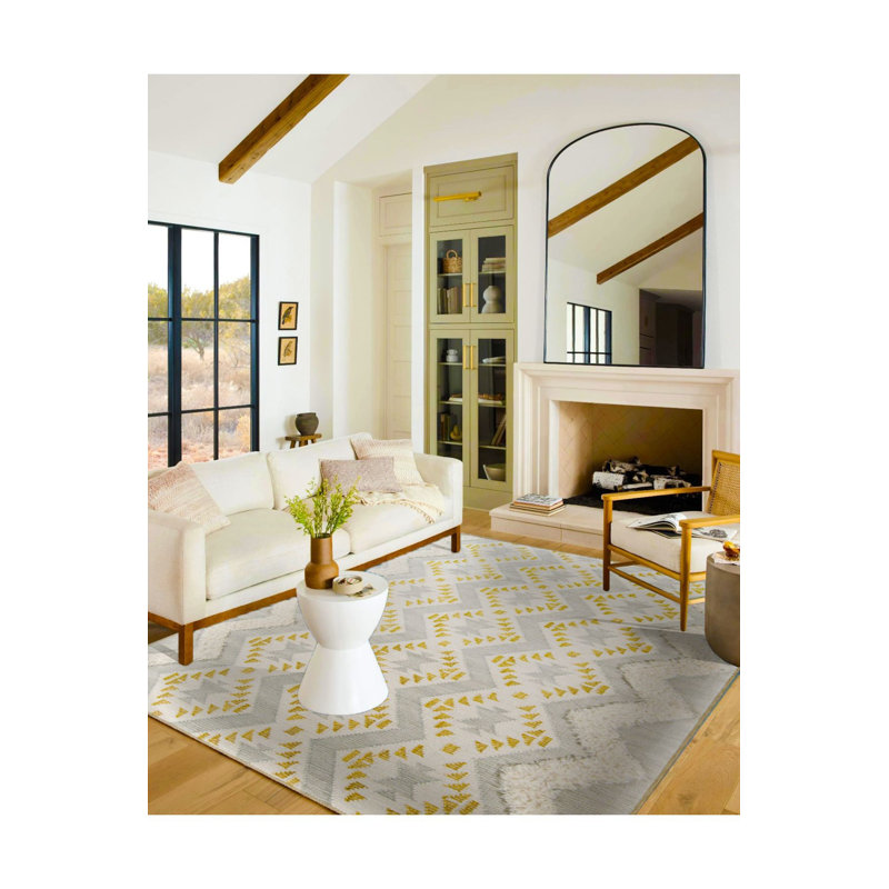 Tapis touffeté à motif croisé, Rectangle 3 pi 11 po x 5 pi 11 po