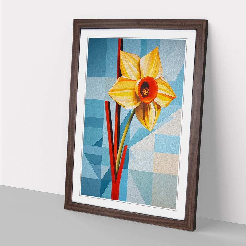 Single Picture Frame Print on Wood, 64cm H x 46cm W, Walnut Framed