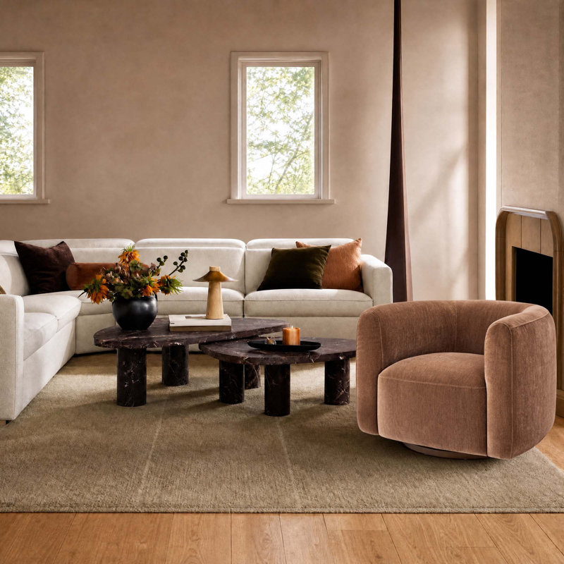 Becki Owens pour Joss & Main, Becki Owens pour fauteuil pivotant Barrel, Moka