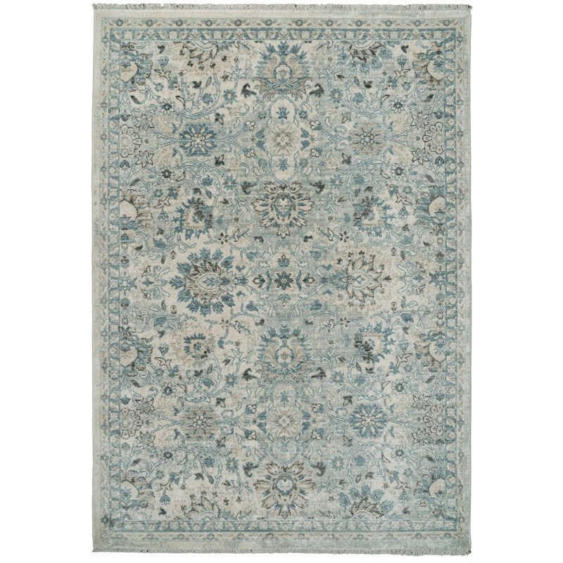 Tapis oriental crème Omarion, Rectangle 7 pi 10 po x 10 pi