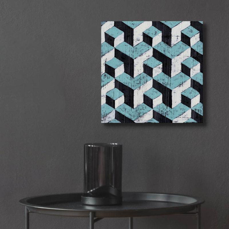 Art mural en verre épique «Over Under 1» par Chariklia Zarris, 12 po x 12 po