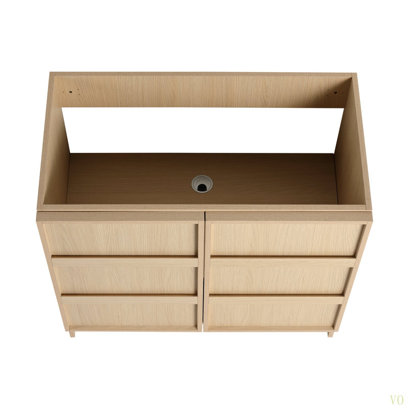 Meuble-lavabo autoportant 36 po et 2 portes d'armoire à fermeture en douceur, contreplaqué (KD-PACKING)