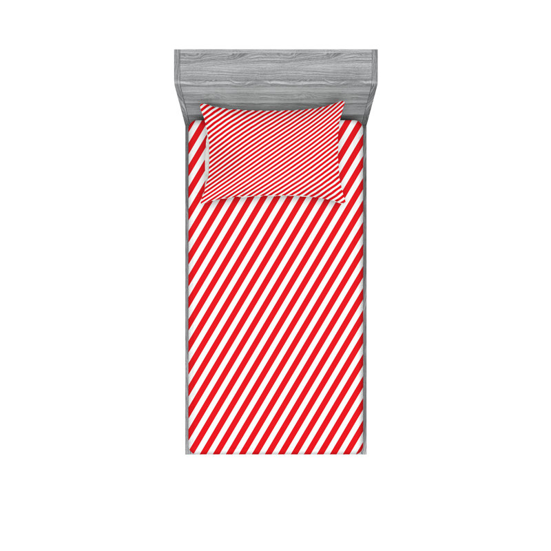 Drap-housse et coussin décoratif Ambesonne, Ensemble de draps-housses pour lit simple TG + 4 t