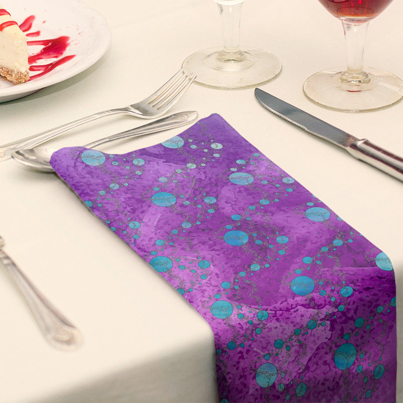 Serviette de coton de planètes stars, H 0,1 po x l 22 po x P 22 po, Bleu / violet, Sergé de polyester