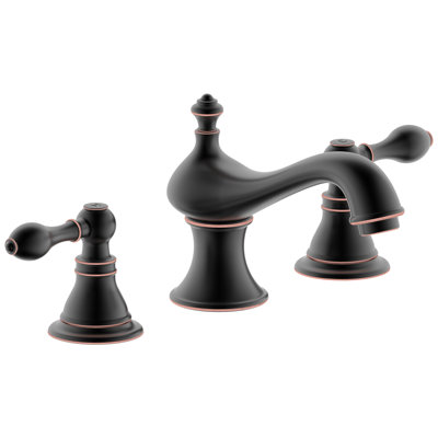 Derengge 8 Inch Widespread Bathroom Faucet With Lift Rod Drain Assembly